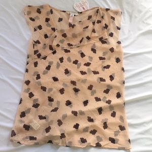 Cabi Sheer Beige Floral Blouse